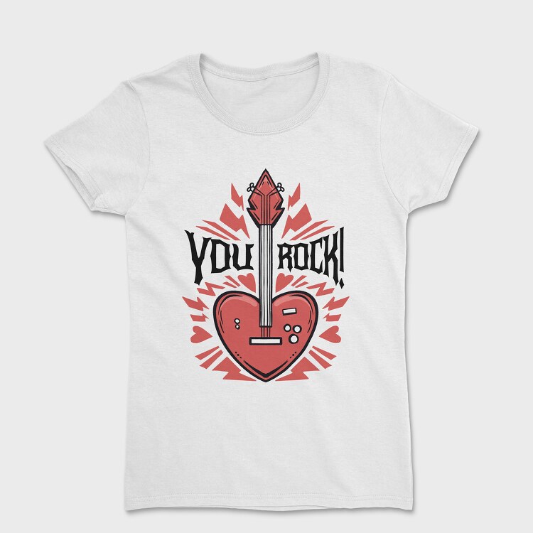 Tricou Femei, You Rock Love Guitar