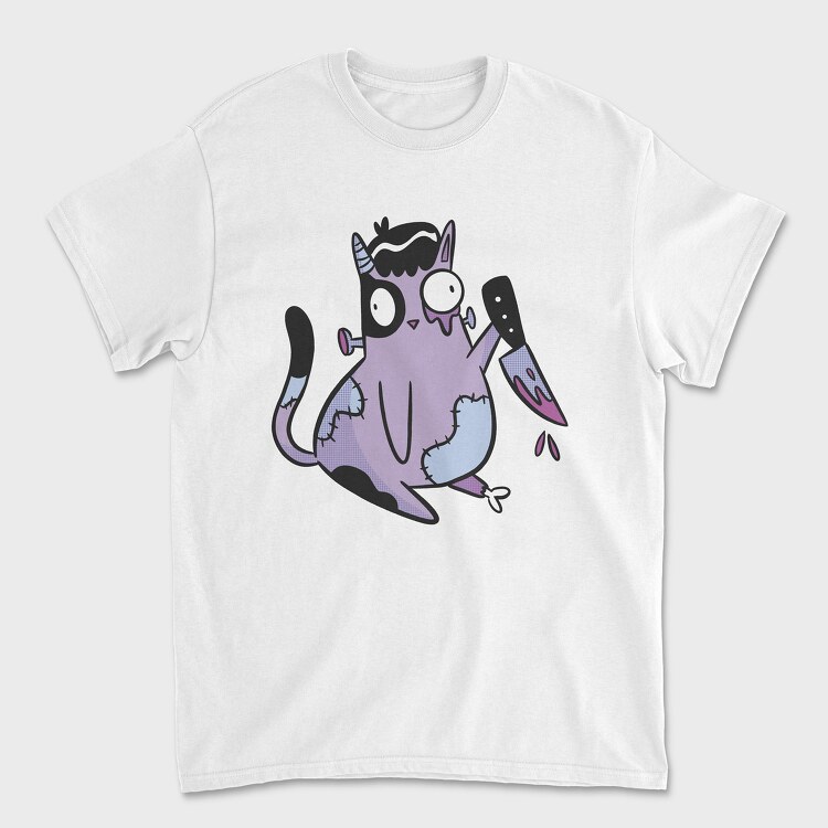 Zombie Cat Knife, Tricou Barbati (Unisex)