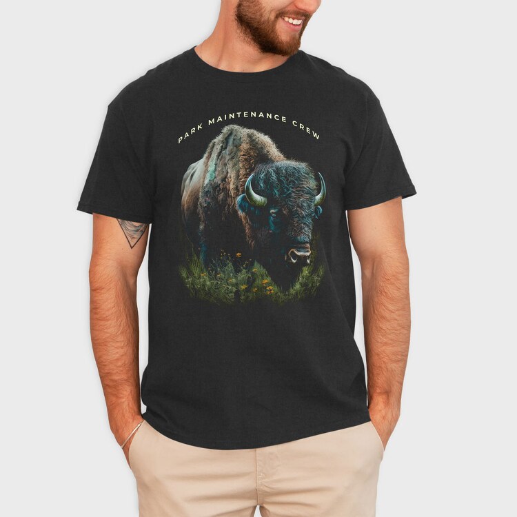 Realistic Bison, Tricou Barbati (Unisex)