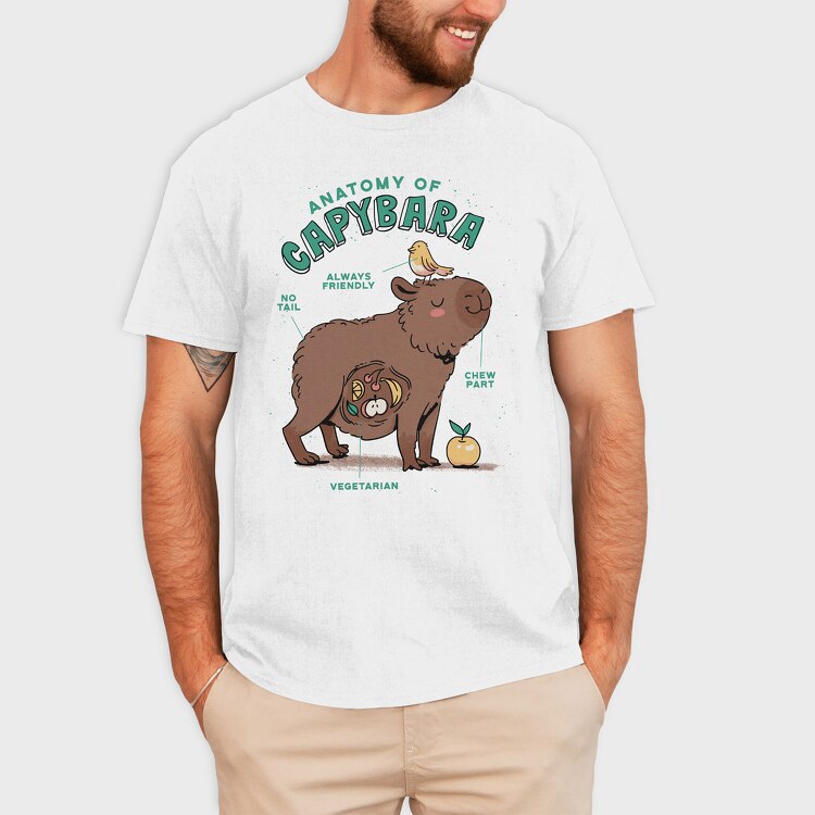 Cute Capybara Anatomy, Tricou Barbati (Unisex)
