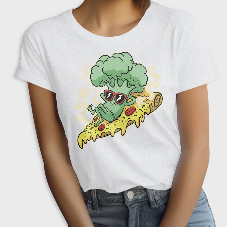 Pizza Brocoli Cartoon, Tricou Femei
