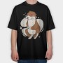 Cute Otter Cartoon, Tricou Oversize Barbati (Unisex)
