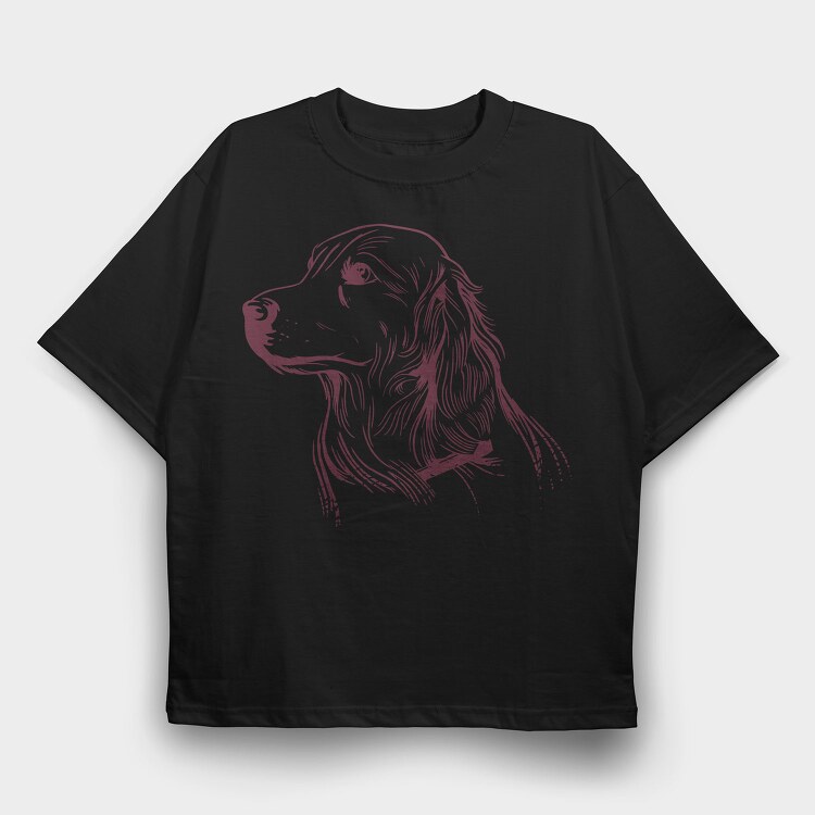 Golden Retriever Dog, Tricou Oversize Barbati (Unisex)
