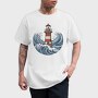 Lighthouse And Waves Sea, Tricou Barbati (Unisex)