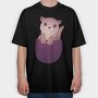 Cute Otter In Pocket, Tricou Oversize Barbati (Unisex)