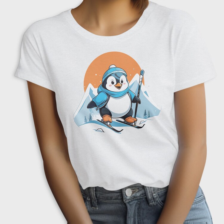 Skiing Penguin Sky, Tricou Femei