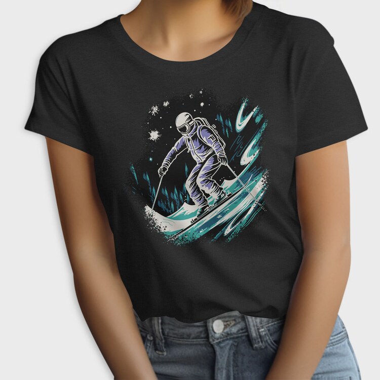 Skiing Snow Sport Night Ski, Tricou Femei