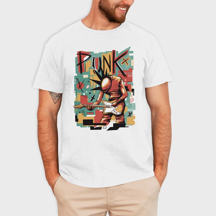 Punk Musician Abstract Music, Tricou Barbati (Unisex)
