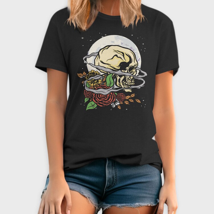 Skull And Roses, Tricou Barbati (Unisex)