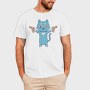 Cartoon Cat With Guns Pew Pew, Tricou Barbati (Unisex)