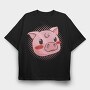 Cute Pig Piggy, Tricou Oversize Barbati (Unisex)