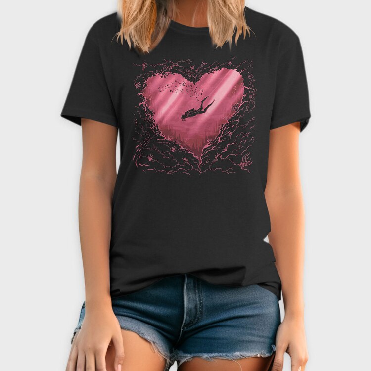 Scuba Heart, Tricou Barbati (Unisex)