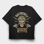 Skull Biker 04, Tricou Oversize Barbati (Unisex)