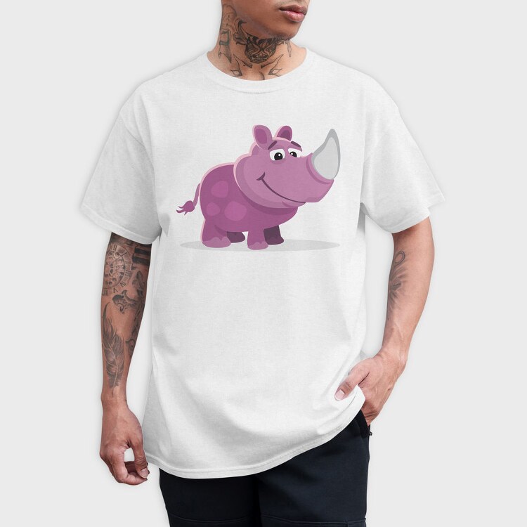 Purple Rhino Smile, Tricou Barbati (Unisex)