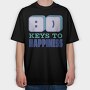 Smile Keys To Happiness Quote, Tricou Oversize Barbati (Unisex)