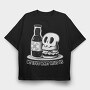 Skull Hamburguer And Beer Burguer, Tricou Oversize Barbati (Unisex)