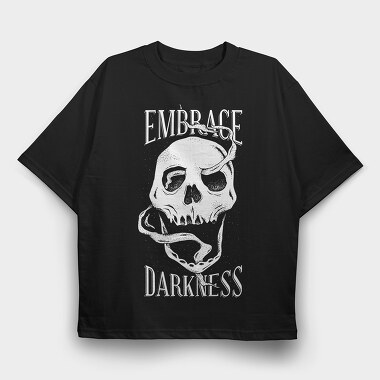Smoke Skull Embrace Darkness, Tricou Oversize Barbati (Unisex)