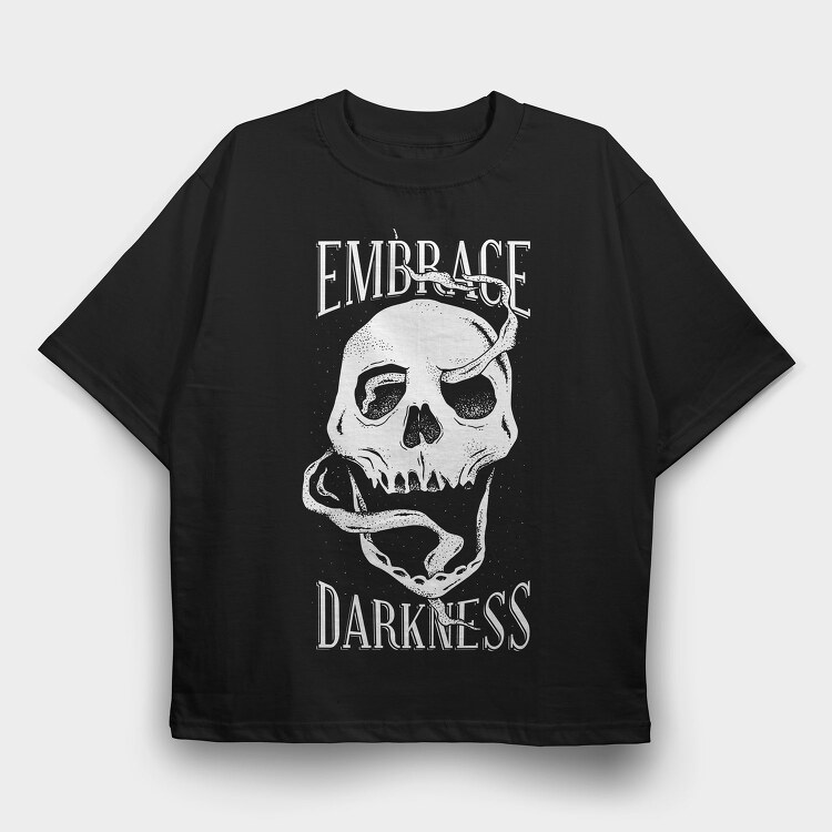 Smoke Skull Embrace Darkness, Tricou Oversize Barbati (Unisex)