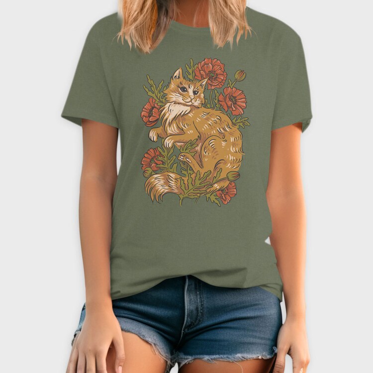 Red Cat Poppies, Tricou Barbati (Unisex)