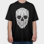 Skull Made Of Cat Animals, Tricou Oversize Barbati (Unisex)