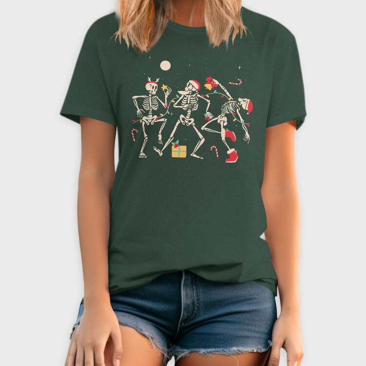 Quirky Christmas Dancing Skeletons, Tricou Barbati (Unisex)