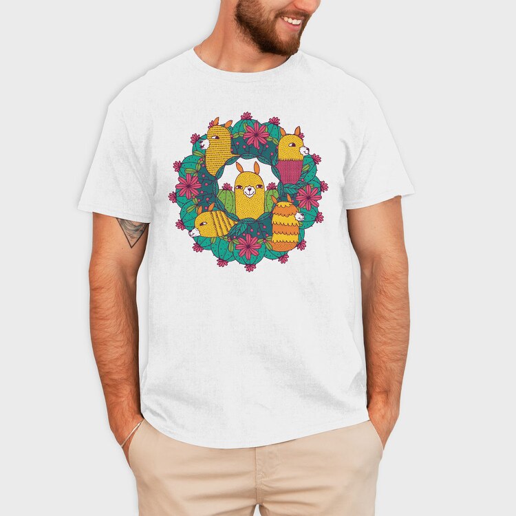 Llama Mandala, Tricou Barbati (Unisex)