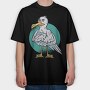 Cartoon Seagull Bird Angry, Tricou Oversize Barbati (Unisex)