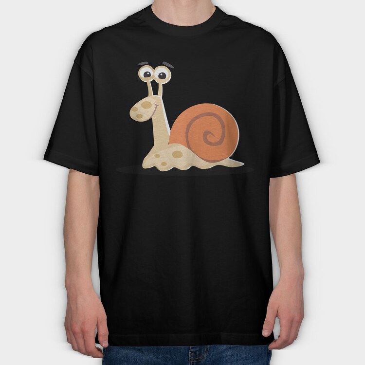 Snail Smile, Tricou Oversize Barbati (Unisex)