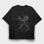 Snake And Flowers Tattoo, Tricou Oversize Barbati (Unisex)