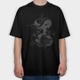 Snake And Flowers Tattoo, Tricou Oversize Barbati (Unisex)