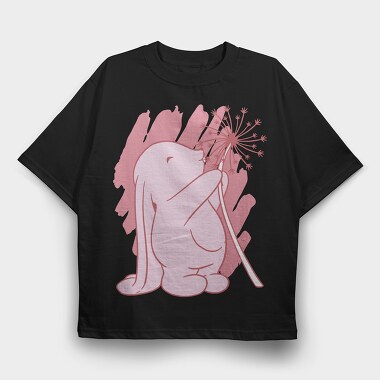 Rabbit And Dandelion, Tricou Oversize Barbati (Unisex)
