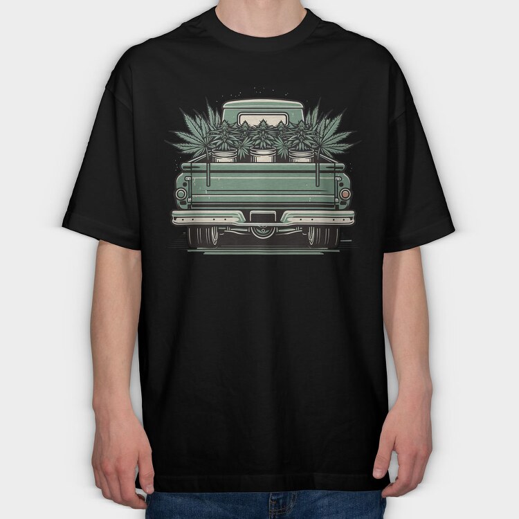Loaded Truck With Weed Plants, Tricou Oversize Barbati (Unisex)