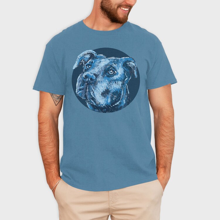 Portrait Pitbull, Tricou Barbati (Unisex)