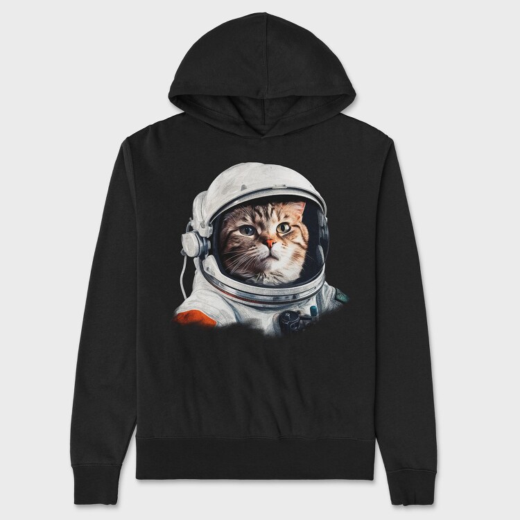 Hanorac Barbati (Unisex), Realistic Astronaut Cat