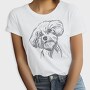 Cool Dog Illustration Doodle, Tricou Femei