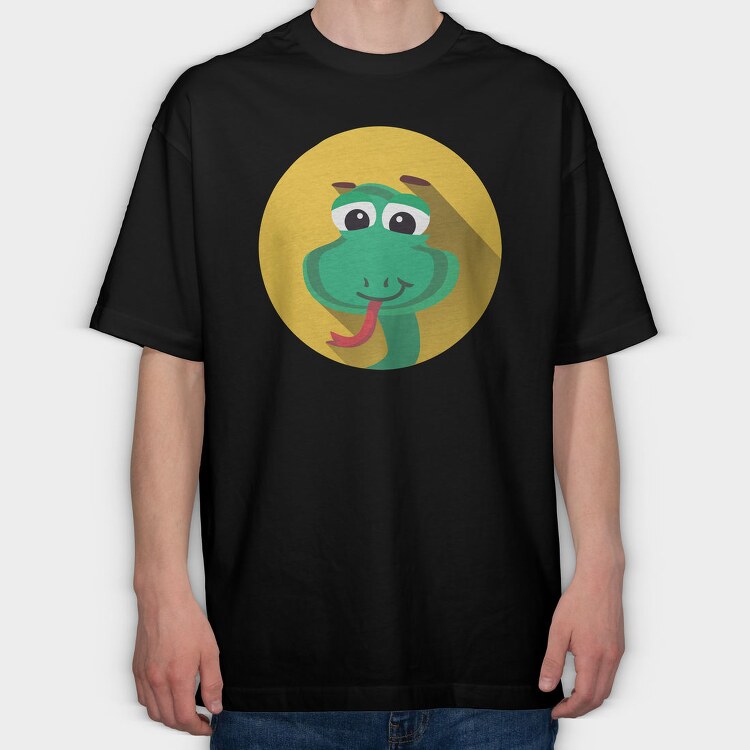 Snake Tongue Out, Tricou Oversize Barbati (Unisex)