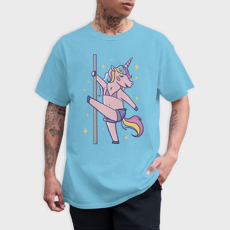 Cute Unicorn Pole Dancing, Tricou Barbati (Unisex)