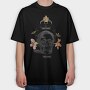 Skull With Clock And Insects Vintage Time, Tricou Oversize Barbati (Unisex)