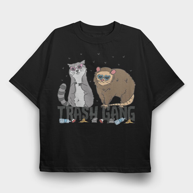 Raccoon And Possum Animals, Tricou Oversize Barbati (Unisex)