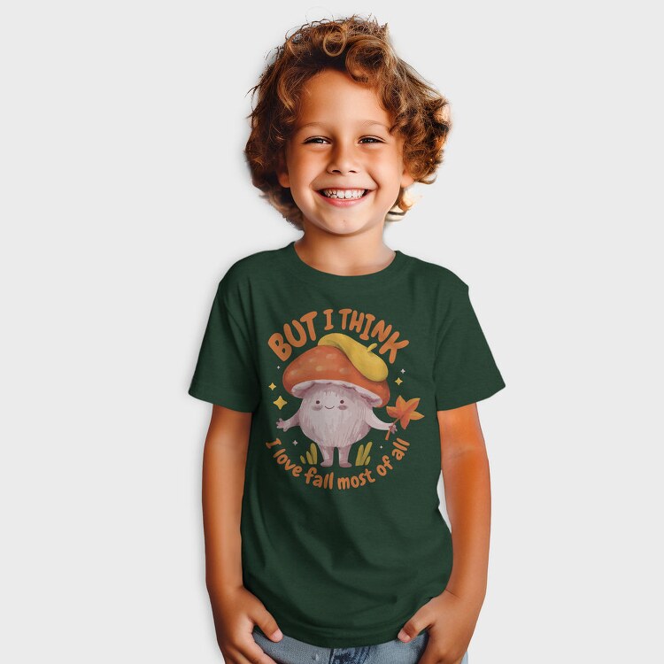 Love Fall Autumn Mushroom Character, Tricou Copii