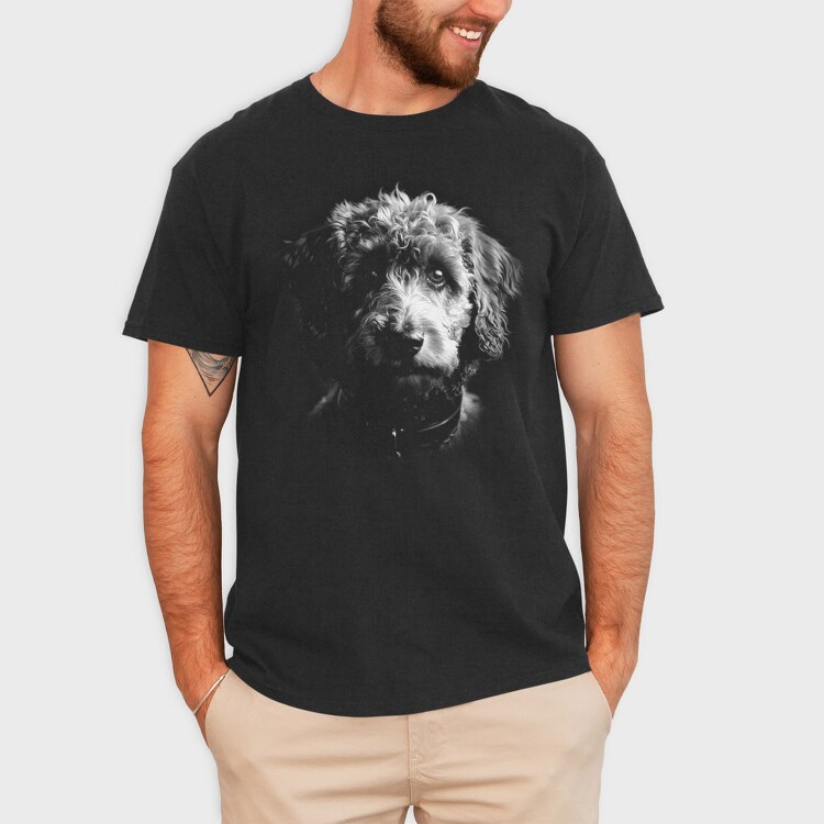 Labradoodle Monochrome, Tricou Barbati (Unisex)