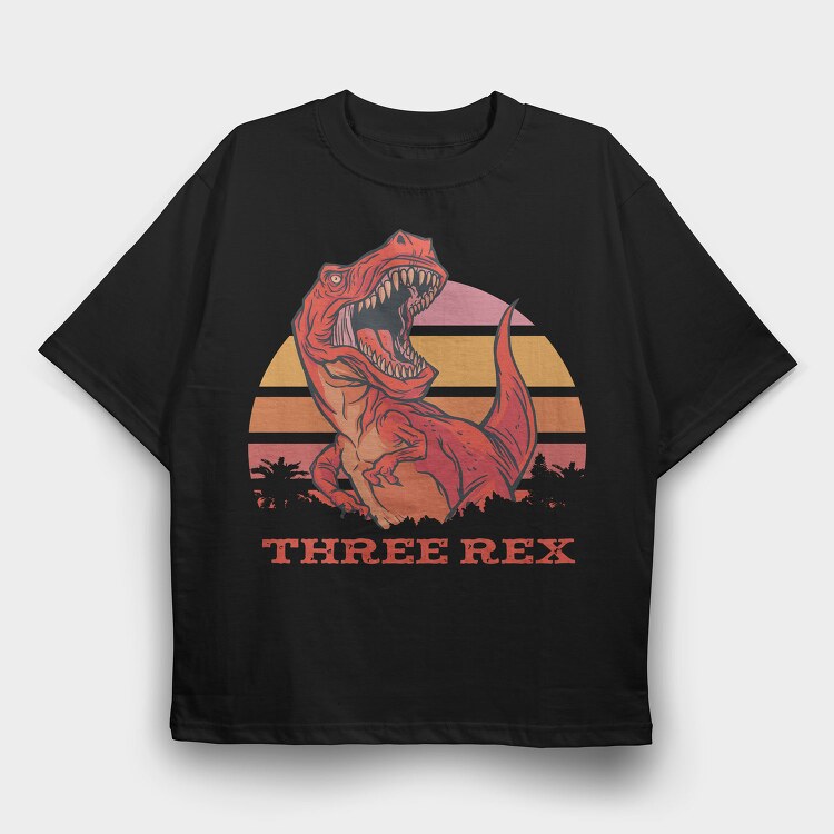 Rad Three T Rex, Tricou Oversize Barbati (Unisex)