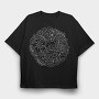 Skulls And Flowers Nature Round, Tricou Oversize Barbati (Unisex)