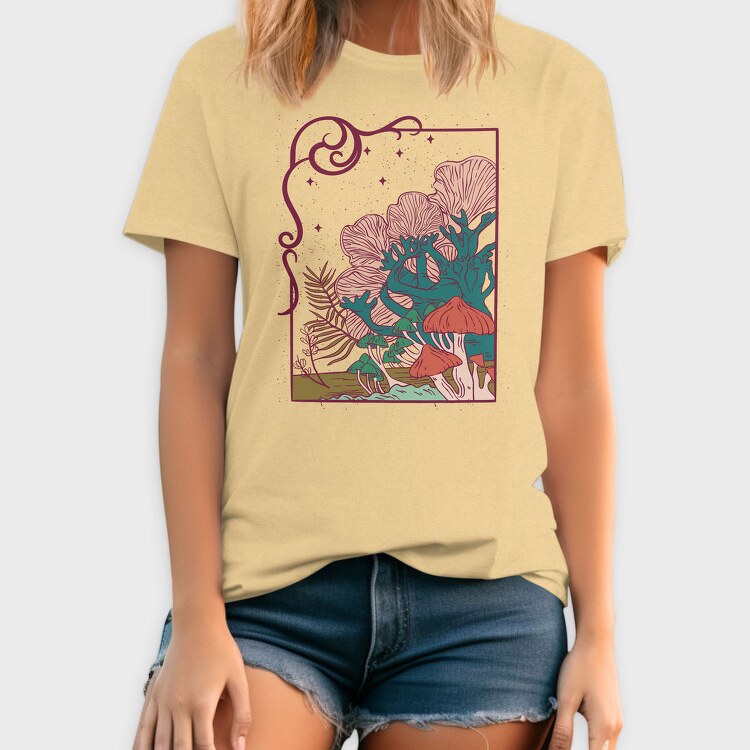 Cool Mushrooms Illustration, Tricou Barbati (Unisex)