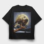 Eagle At Night, Tricou Oversize Barbati (Unisex)