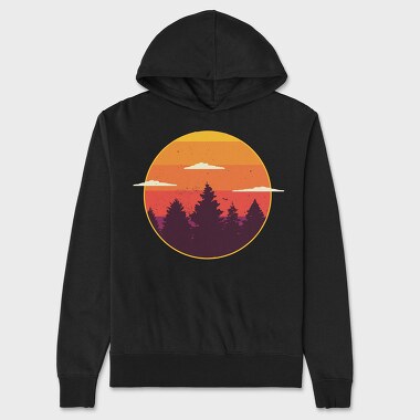 Sunset Trees, Hanorac Oversize Barbati (Unisex)