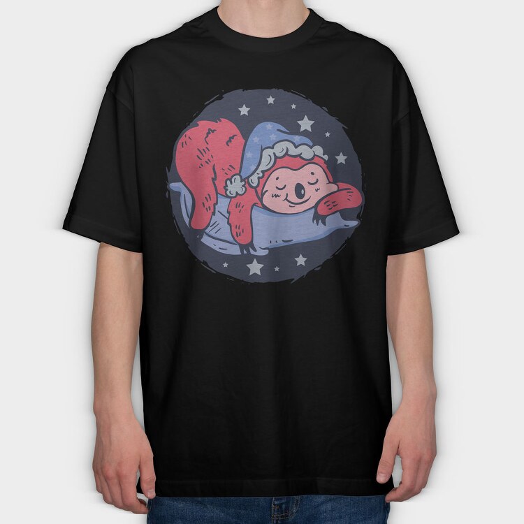 Sleeping Sloth On A Pillow Cap, Tricou Oversize Barbati (Unisex)