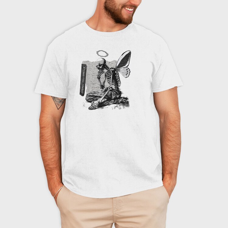 Prayer Skeleton, Tricou Barbati (Unisex)