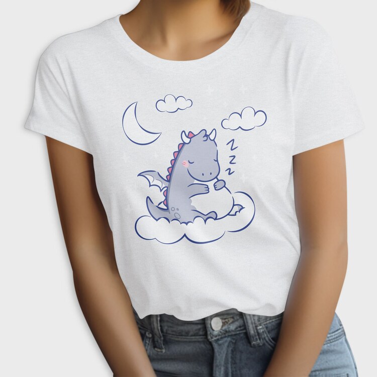 Sleepy Cute Dragon Tote, Tricou Femei