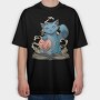 Magical Cat With Book Whimsical, Tricou Oversize Barbati (Unisex)